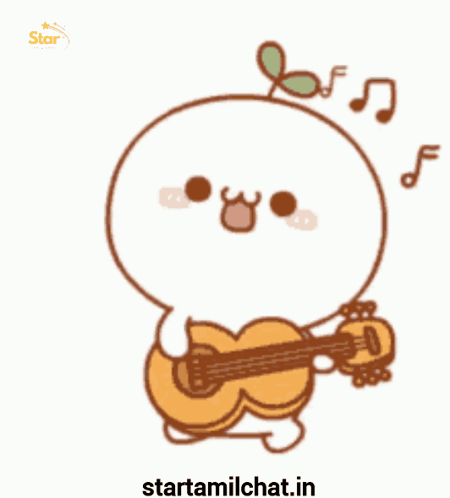 Cartoon Character Playing Guitar
