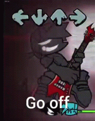 Cartoon Character Playing Guitar Go Off