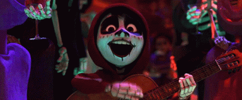 Cartoon Character Playing Guitar in Crowd