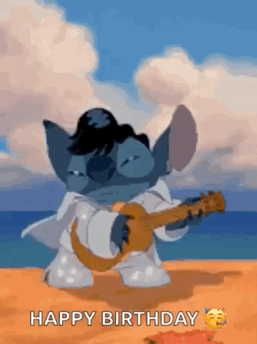 Cartoon Character Playing Guitar on Beach