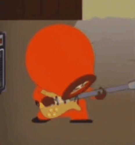 Cartoon Character Playing Guitar With Basketball on Face