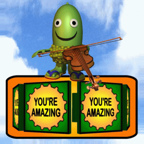 Cartoon Character Playing Violin You're Amazing