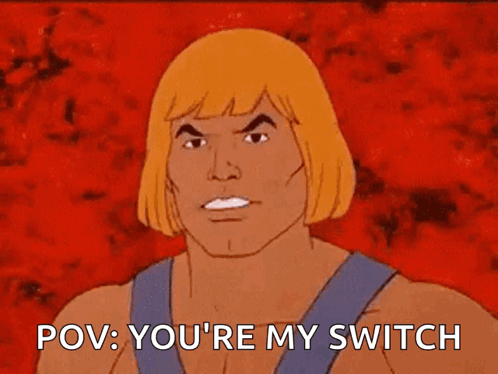 Cartoon Character Pointing at Camera POV You're My Switch