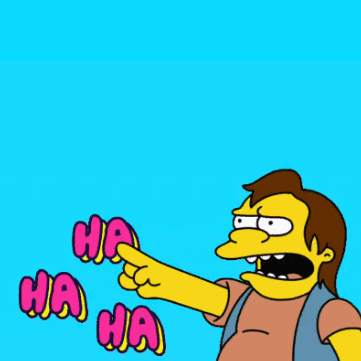Cartoon Character Pointing at Ha Ha