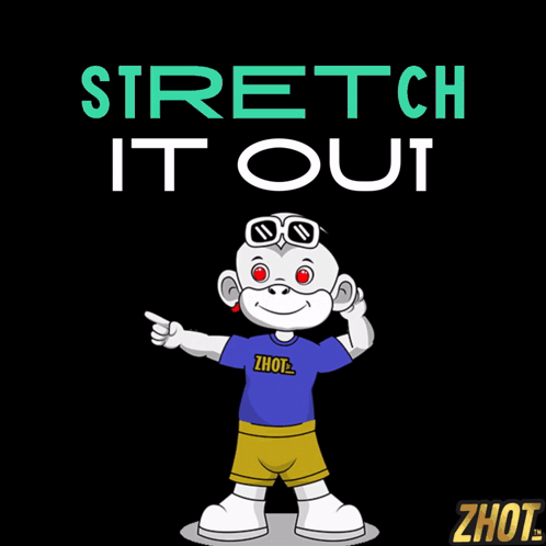 Cartoon Character Pointing To Stretch It Out GIF