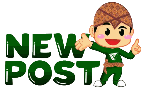 Cartoon Character Pointing Up at New Post