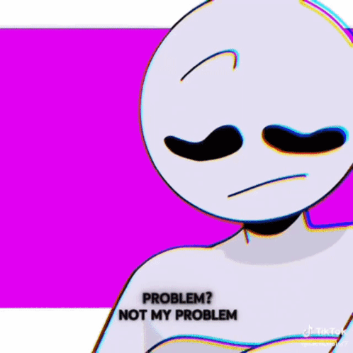Cartoon Character Purple Background Problem? Not My Problem