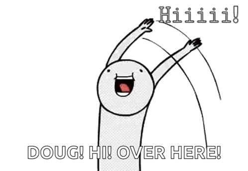 Cartoon Character Raising Arms
