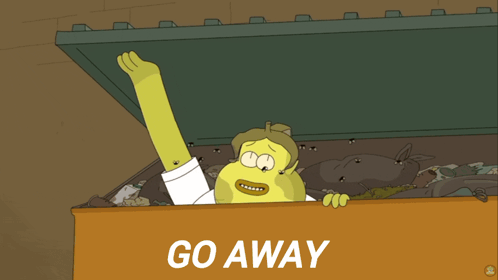 Cartoon Character Reaching Out Of Dumpster GIF