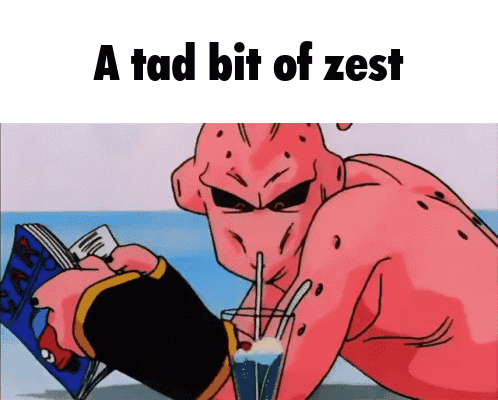 Cartoon Character Reading Book and Drinking A Tad Bit of Zest