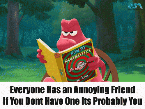 Cartoon Character Reads How to Hypnotize Book