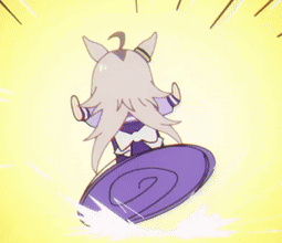 Cartoon Character Riding Purple Swirl