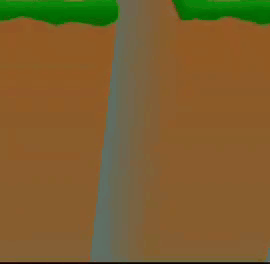 Cartoon Character Riding Skateboard on Dirt Road