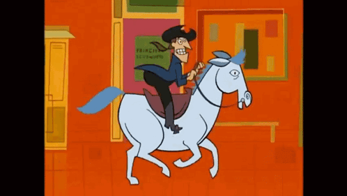 Cartoon Character Riding White Horse Saying Princess GIF