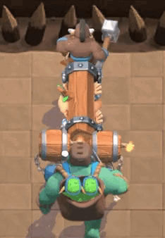 Cartoon Character Riding Wooden Horse