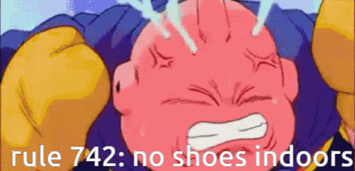 Cartoon Character Rule 742 No Shoes Indoors