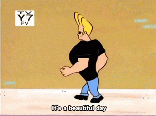 Cartoon Character Running It's A Beautiful Day GIF