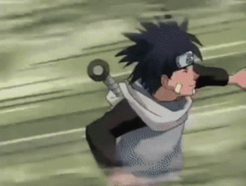 Cartoon Character Running With Sword And Bandana GIF