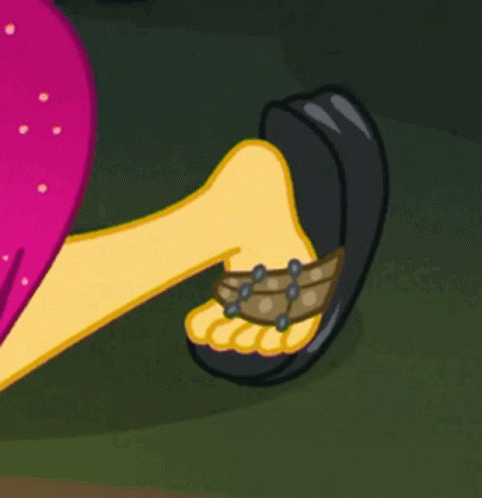 Cartoon Character's Foot Being Kicked by Black Hand