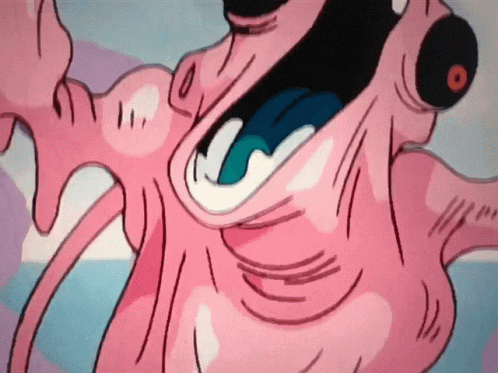 Cartoon Character's Mouth with Red Eye