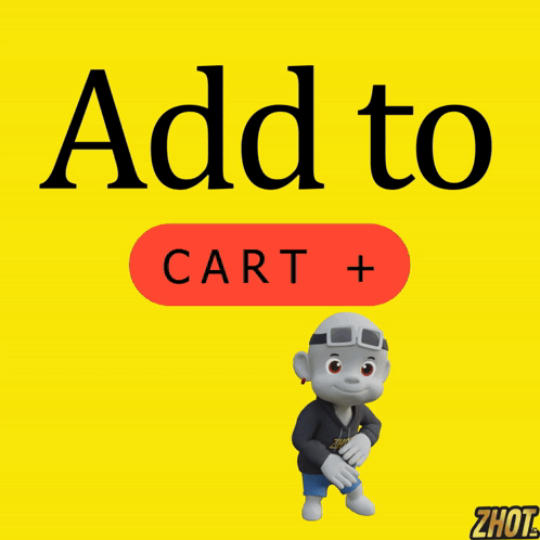 Cartoon Character Saying Add To Cart GIF