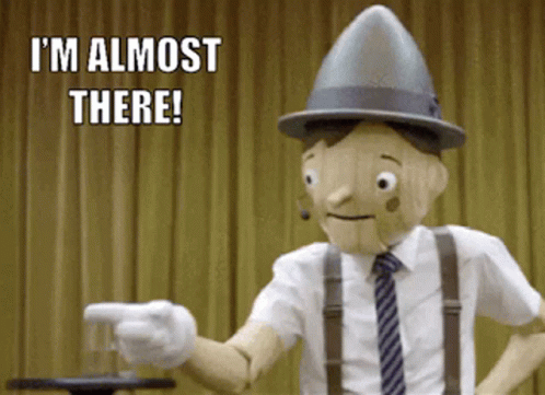 Cartoon Character Saying Almost There Holding Shot Glass GIF