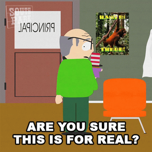 Cartoon Character Saying Are You Sure This Is For Real In Front Of Orangutan Poster GIF