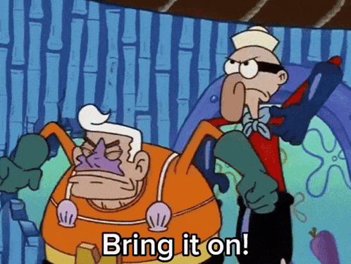 Cartoon Character Saying Bring It On GIF