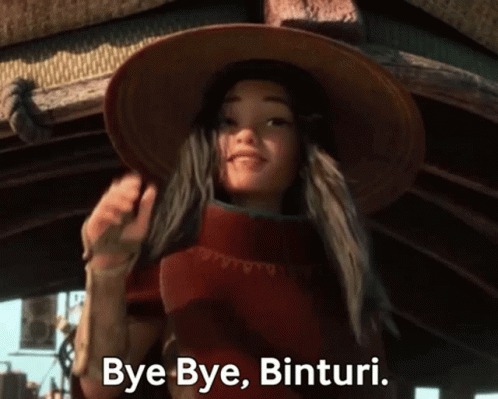 Cartoon Character Saying Bye Bye Binturi GIF