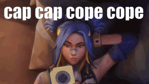 Cartoon Character Saying Cap Cap Cope Cope
