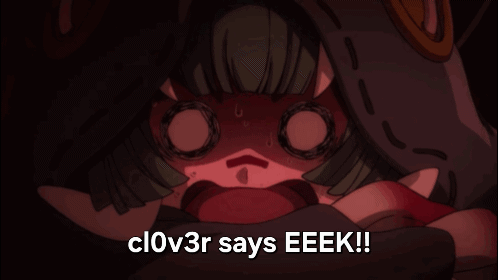 Cartoon Character Saying clov3r says eeek