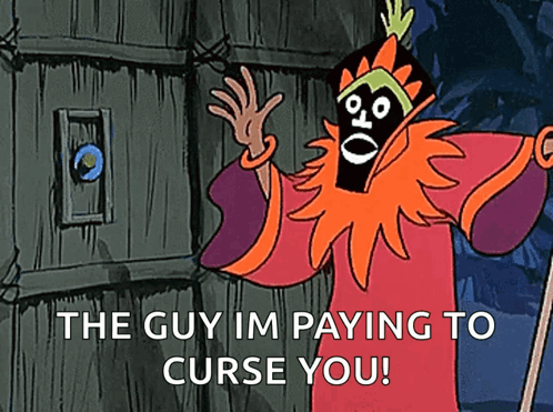 Cartoon Character Saying Curse You