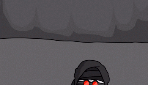 Cartoon Character Saying Cut It Out On Purple And Pink Background GIF