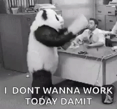 Cartoon Character Saying Don't Want to Work