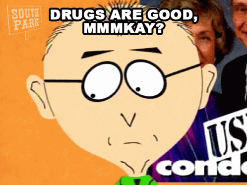 Cartoon Character Saying Drugs Are Good GIF