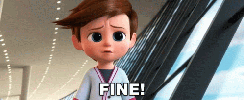Cartoon Character Saying Fine