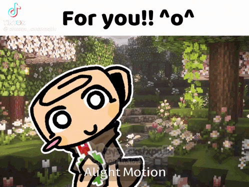 Cartoon Character Saying For You Minecraft Landscape GIF