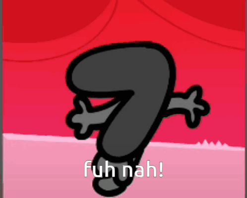 Cartoon Character Saying Fuh Nah Red Background GIF