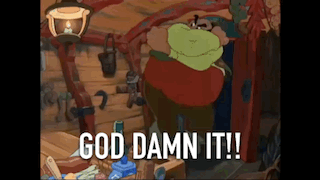 Cartoon Character Saying God Damn It
