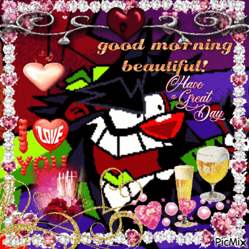 Cartoon Character Saying Good Morning Beautiful Have a Great Day