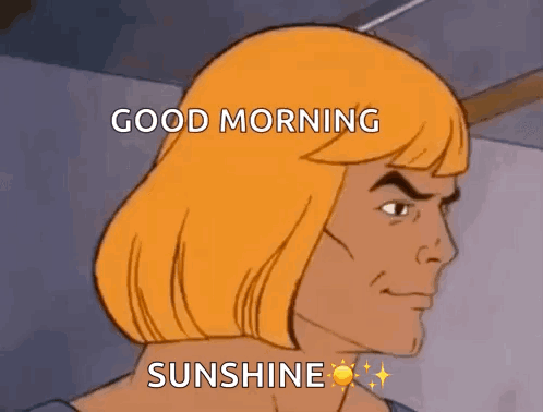 Cartoon Character Saying Good Morning Sunshine With Sun