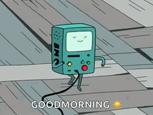 Cartoon Character Saying Good Morning With Smiley Face GIF