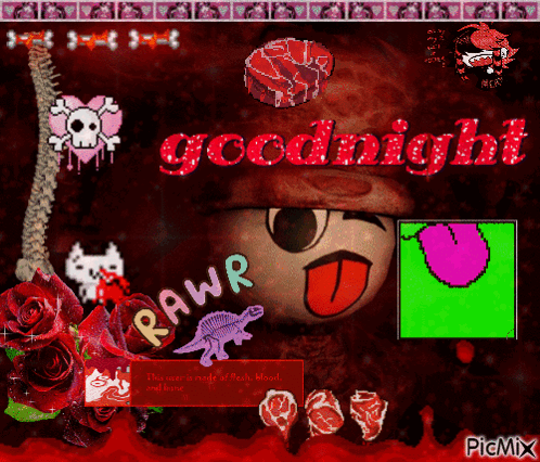 Cartoon Character Saying Goodnight Rawr