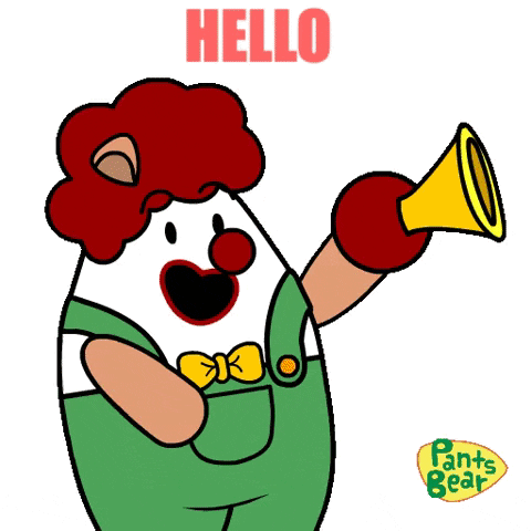 Cartoon Character Saying Hello Honk Holding Horn GIF