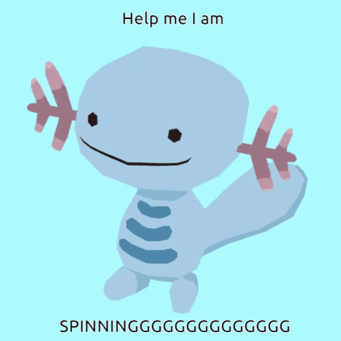 Cartoon Character Saying Help Me I Am Spinning