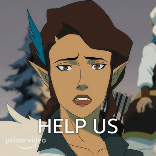 Cartoon Character Saying Help Us