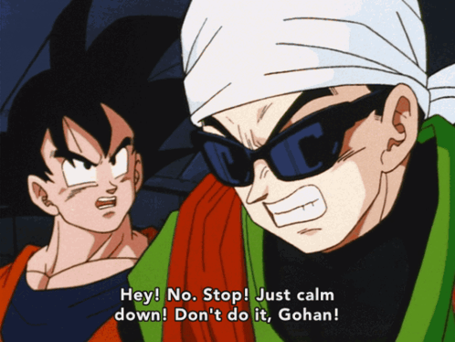 Cartoon Character Saying Hey No Stop Calm Down