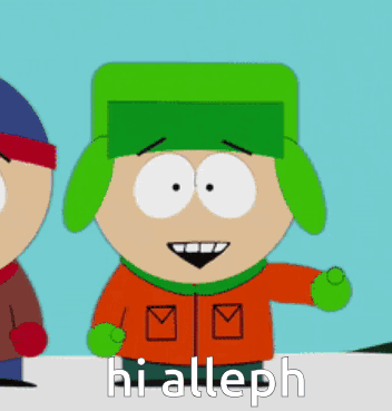 Cartoon Character Saying Hi Alleph To Another GIF