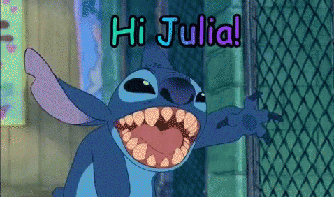 Cartoon Character Saying Hi Julia With Fence GIF