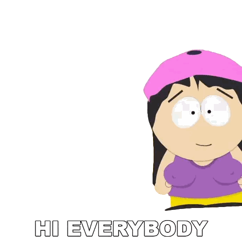 Cartoon Character Saying Hi With Pink Hat